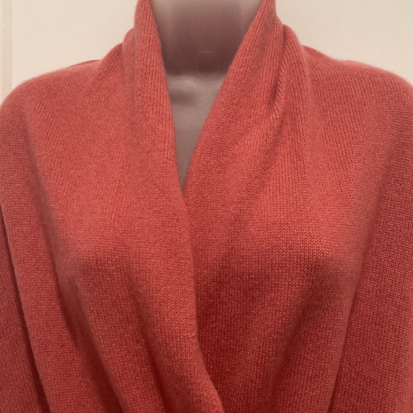 Wrap Cashmere Sweater, size-Large, color-red, light brick 🧱, - Picture 3 of 15